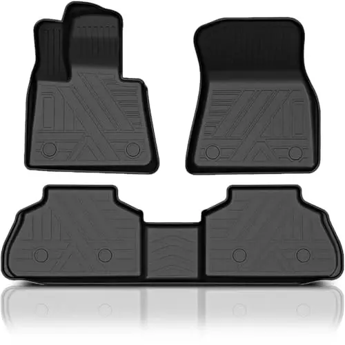 KUST Floor Mats for BMW X5 2019-2025 2026 (G05), All Weather Floor Liners Custom Fit X5 Accessories TPE Rubber Front Rear 2 Row Heavy Duty Non-Slip Black High Side | All Weather Car Mats, Front Rear 2 Rows Floor Liners, TPE Rubbe, Raised Edge 