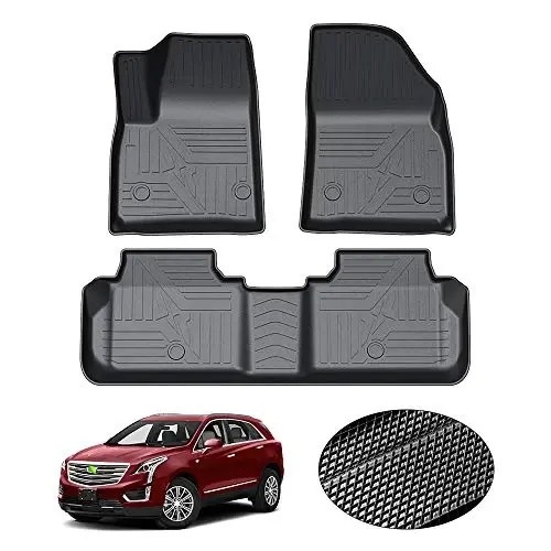 KUST Floor Mats for Cadillac XT5 2017-2025, All Weather TPE Rubber Floor Liners for XT5 Accessories Front Rear 2 Row High Side - 1