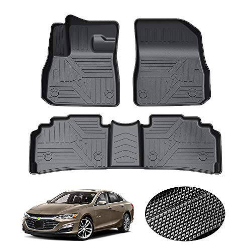 KUST Floor Mats for Chevy Malibu 2016-2024 2025, Malibu All Weather Floor Mats, TPE Car Mats Front Rear 2 Row Floor Liners, Heavy Duty Non-Slip High Edges - 1