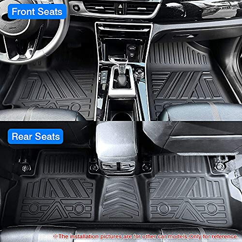 KUST Floor Mats for Chevy Malibu 2016-2024 2025, Malibu All Weather Floor Mats, TPE Car Mats Front Rear 2 Row Floor Liners, Heavy Duty Non-Slip High Edges - 4