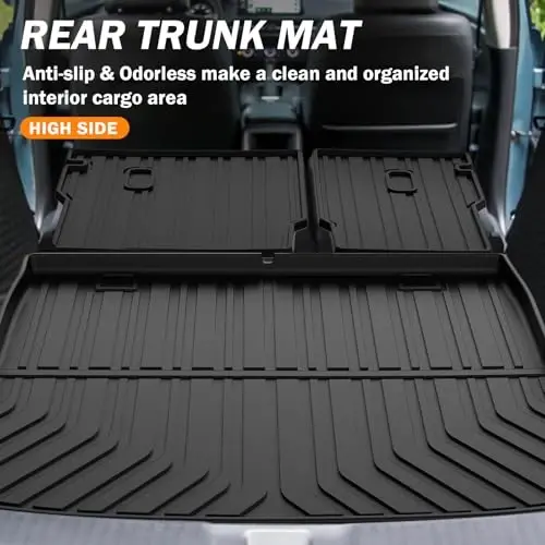 KUST Floor Mats for Honda HR-V 2023-2025 2026, Cargo Mat Floor Liners Back Seat Mats for HRV Accessories, All Weather Protection TPE Rubber Rear Trunk Mat High Edge (Full Set Mats) - 5