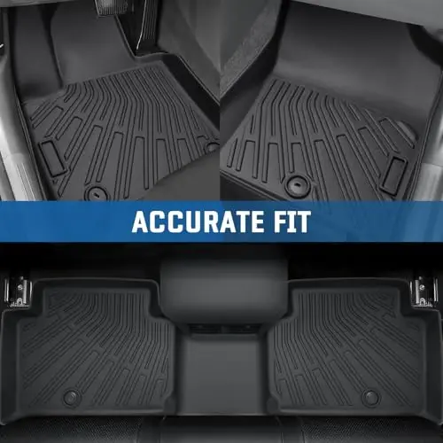 KUST Floor Mats Set for 2015-2019 Ford Explorer Accessories (7 Seats) | Front Rear Car Mats, Rear Trunk Mat, All Weather Protection, TPE Rubber, Raised Edge - 3