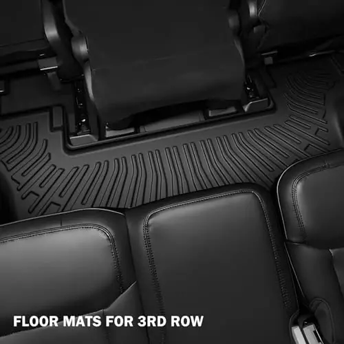 KUST Floor Mats Set for 2015-2019 Ford Explorer Accessories (7 Seats) | Front Rear Car Mats, Rear Trunk Mat, All Weather Protection, TPE Rubber, Raised Edge - 4