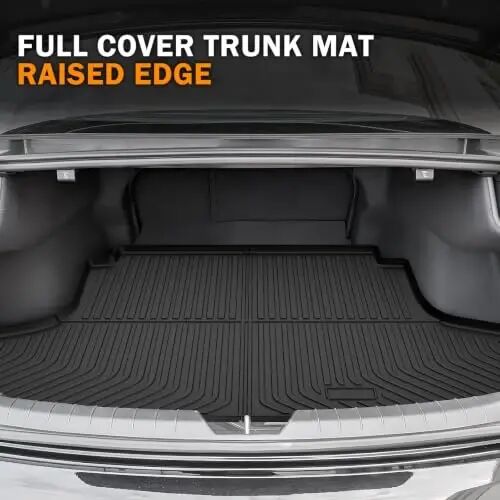 KUST Floor Mats Set for 2020-2025 Nissan Sentra Accessories (Not for 2026) | All Weather Car Mats, Rear Cargo Trunk Mat, TPE Rubber, Raised Edge - 5