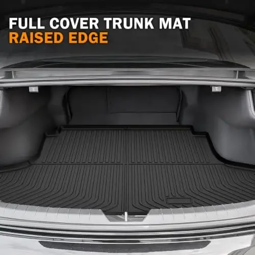 KUST Floor Mats Set for 2020-2025 Nissan Sentra Accessories (Not for 2026) | All Weather Car Mats, Rear Cargo Trunk Mat, TPE Rubber, Raised Edge - 5