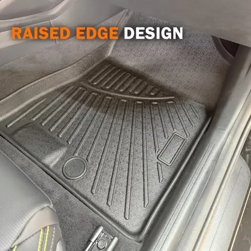 KUST Floor Mats Set for 2020-2026 Buick Encore GX Accessories (AWD Only), All Weather Floor Liners & Rear Trunk Mat & Backrest Mats, TPE Rubber, Raised Edge - 4