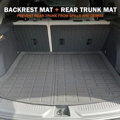 KUST Floor Mats Set for 2020-2026 Buick Encore GX Accessories (AWD Only), All Weather Floor Liners & Rear Trunk Mat & Backrest Mats, TPE Rubber, Raised Edge - 6