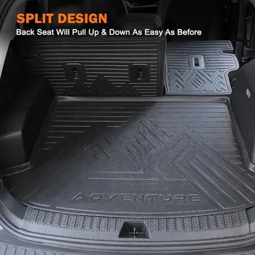 KUST Floor Mats Set for 2022-2026 Jeep Grand Cherokee, Include 4XE | Not for L, Rear Trunk Mat, Backrest Mats, All Weather Protection, TPE Rubber, Raised Edge - 5