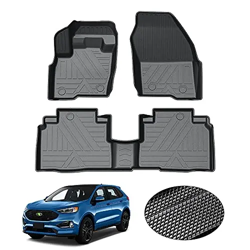 KUST Oyoqosti Gilamchalari Ford Edge 2015-2024 uchun, Barcha Ob-havo Oyoqosti Qoplamalari TPE Rezina Gilamchalar Ford Edge Aksessuarlari Baland Qirrali 