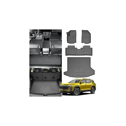 KUST Paspaslar Bagaj Paspası Chevy Equinox/GMC Terrain 2025 2026 2027 için (Sadece Benzinli), Her Hava Koşuluna Uygun Zemin Kaplamaları Equinox Aksesuarları Arka Bagaj Paspası TPE Kauçuk Yükseltilmiş Kenar - 1