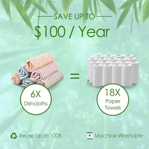 Кухонные салфетки 12 шт., маленькая тряпка для мытья посуды 10x14 дюймов, безворсовая быстросохнущая многоразовая тряпка для уборки, ультрамягкая вафельная тряпка для посуды, легко моется, разноцветная тряпка для посуды - 3