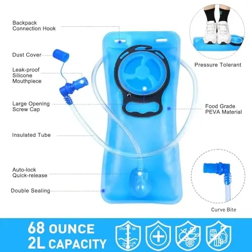 KUYOU Running Hydration Vest - Lightweight Insulated Hydration Backpack with 2L Water Bladder, Adjustable Chest Straps and Reflective Water Backpack for Trail Running Marathon Race Hiking Cycling - 4