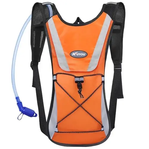 KUYOU Running Hydration Vest - Lightweight Insulated Hydration Backpack with 2L Water Bladder, Adjustable Chest Straps and Reflective Water Backpack for Trail Running Marathon Race Hiking Cycling 