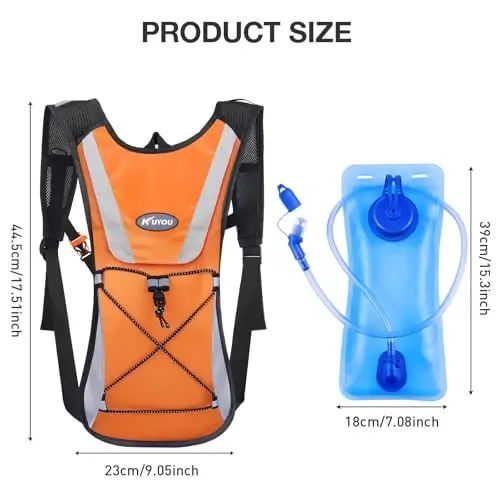 KUYOU Running Hydration Vest - Lightweight Insulated Hydration Backpack with 2L Water Bladder, Adjustable Chest Straps and Reflective Water Backpack for Trail Running Marathon Race Hiking Cycling - KUYOU (1)