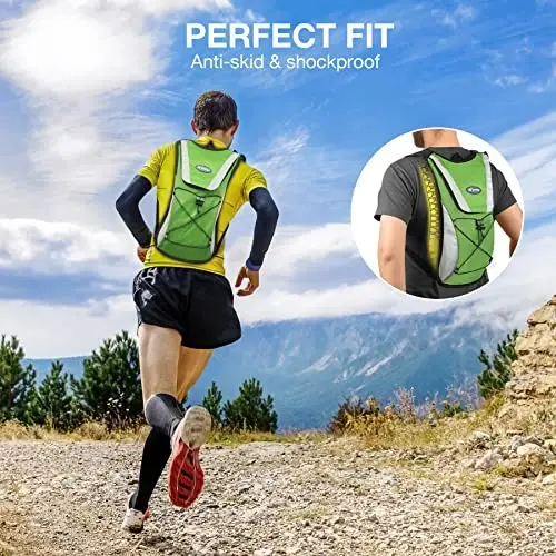 KUYOU Running Hydration Vest - Lightweight Insulated Hydration Backpack with 2L Water Bladder, Adjustable Chest Straps and Reflective Water Backpack for Running Marathon Race Hiking Cycling - 3