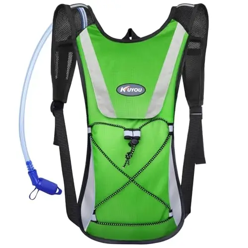 KUYOU Running Hydration Vest - Lightweight Insulated Hydration Backpack with 2L Water Bladder, Adjustable Chest Straps and Reflective Water Backpack for Running Marathon Race Hiking Cycling - 1