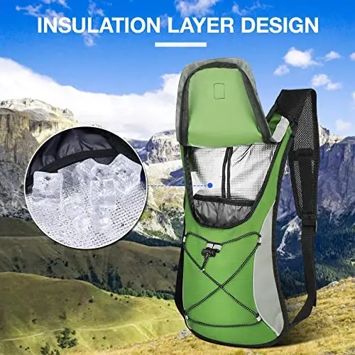 KUYOU Running Hydration Vest - Lightweight Insulated Hydration Backpack with 2L Water Bladder, Adjustable Chest Straps and Reflective Water Backpack for Trail Running Marathon Race Hiking Cycling - KUYOU (1)