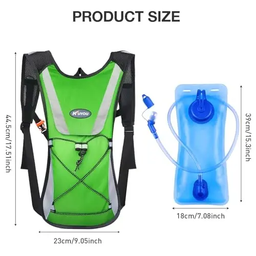 KUYOU Running Hydration Vest - Lightweight Insulated Hydration Backpack with 2L Water Bladder, Adjustable Chest Straps and Reflective Water Backpack for Trail Running Marathon Race Hiking Cycling - 3