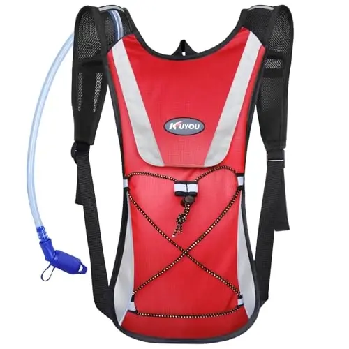 KUYOU Running Hydration Vest - Lightweight Insulated Hydration Backpack with 2L Water Bladder, Adjustable Chest Straps and Reflective Water Backpack for Trail Running Marathon Race Hiking Cycling 