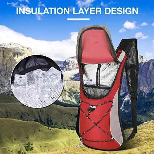 KUYOU Running Hydration Vest - Lightweight Insulated Hydration Backpack with 2L Water Bladder, Adjustable Chest Straps and Reflective Water Backpack for Trail Running Marathon Race Hiking Cycling - 4