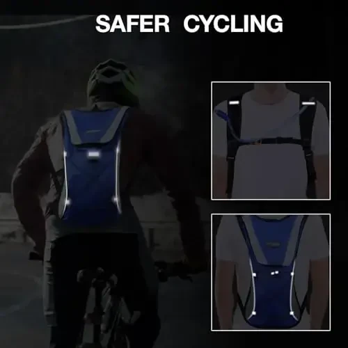 KUYOU Running Hydration Vest - Lightweight Insulated Hydration Backpack with 2L Water Bladder, Adjustable Chest Straps and Reflective Water Backpack for Trail Running Marathon Race Hiking Cycling - 6
