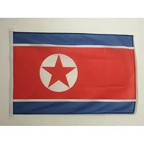 North Korea NAUTICAL Flag 18'' x 12'' - North Korean flags 30 x 45 cm. - Banner 12x18 in for boat - AZ FLAG 