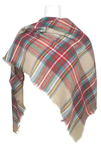 Kuzgi qishki sharf klassik püsküllü katakli tartan iliq yumshoq katta adyol ro'mol ayollar uchun sharflar - 4