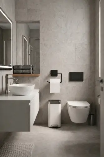 Kvadrat yopishtiruvchi ochiq hojatxona qog'ozi ushlagichi qora Ks-001 - 6