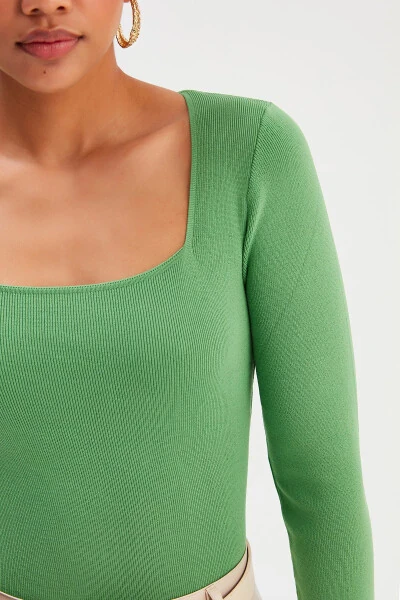 Kvadrat Yoqa Triko - Yashil - 4