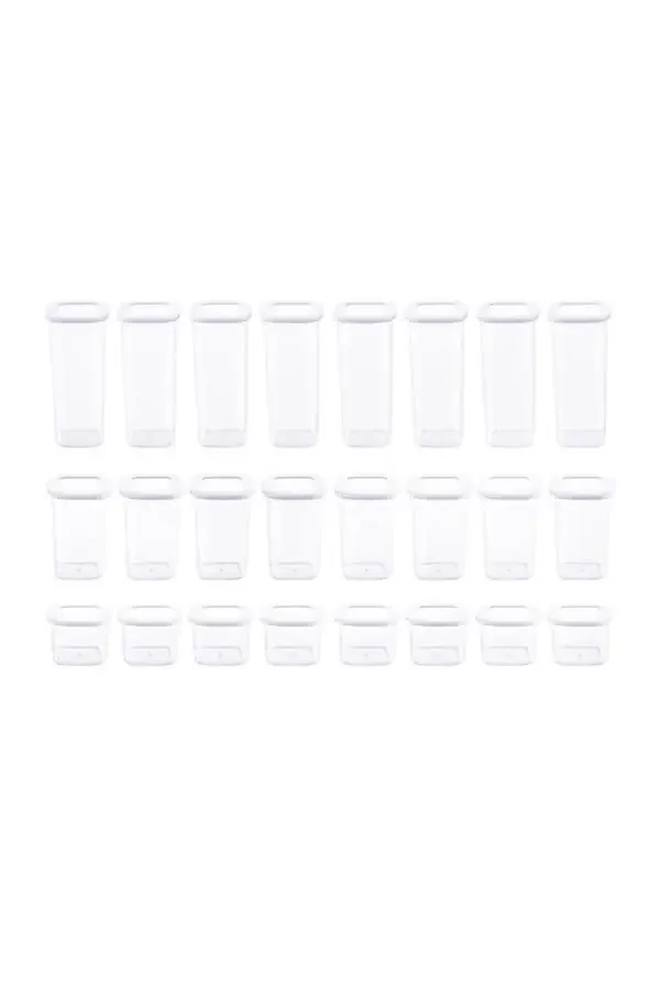 Квадратный контейнер для хранения продуктов с этикеткой Foly, набор из 24 штук 8x(0,55 ЛИТРА, 1,2 ЛИТРА, 1,75 ЛИТРА) Белый - 6