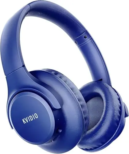KVIDIO Bluetooth Quloqchinlar Quloq ustida, 65 soat O'yin vaqti Simsiz Mikrofonli Quloqchinlar, Chuqur Bassli, HiFi Stereo Ovozli, Sayohat Ish Mobil telefon uchun past kechikishli yengil vaznli quloqchinlar - 1