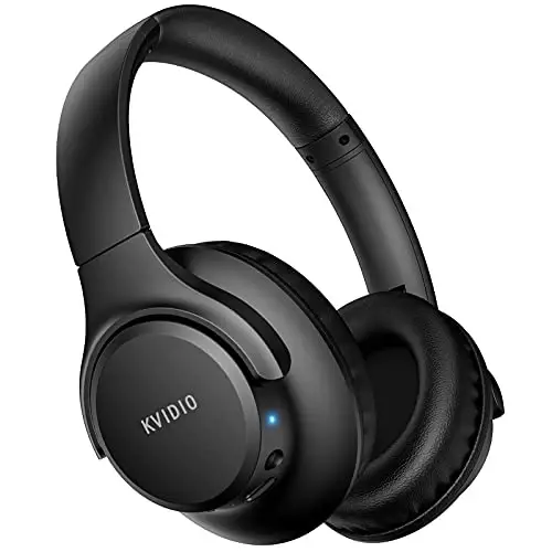 KVIDIO Bluetooth Headphones Over Ear, 65 Hours Playtime Wireless Headphones with Microphone, Foldable Lightweight Headset with Deep Bass, HiFi Stereo Sound Low Latency for Travel Work Cellphone - 5