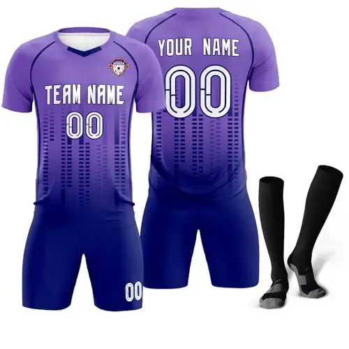 KXK Custom Soccer Jersey Personalized Soccer Practice Uniform Printed Name Number Logo for Adult Kids - 6