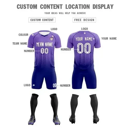 KXK Custom Soccer Jersey Personalized Soccer Practice Uniform Printed Name Number Logo for Adult Kids - 3