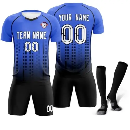 KXK Custom Soccer Jersey Personalized Soccer Practice Uniform Printed Name Number Logo for Adult Kids - 6