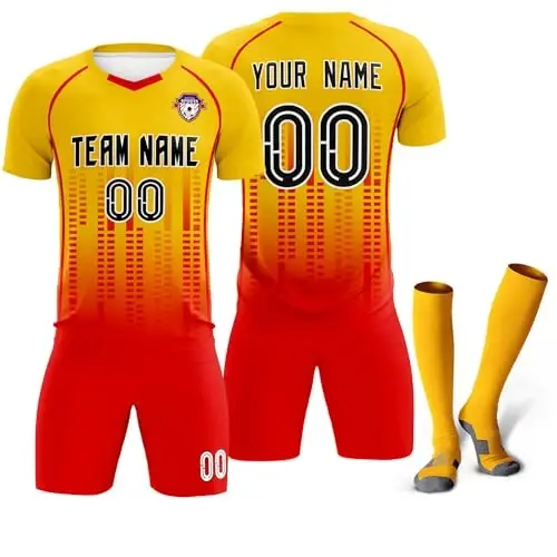 KXK Custom Soccer Jersey Personalized Soccer Practice Uniform Printed Name Number Logo for Adult Kids 