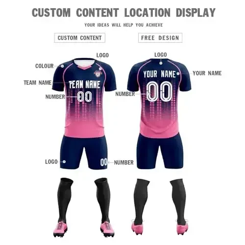 KXK Custom Soccer Jersey Personalized Soccer Practice Uniform Printed Name Number Logo for Adult Kids - 3