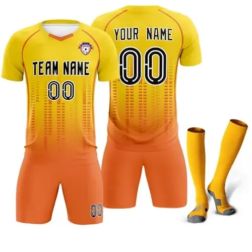 KXK Custom Soccer Jersey Personalized Soccer Practice Uniform Printed Name Number Logo for Adult Kids 