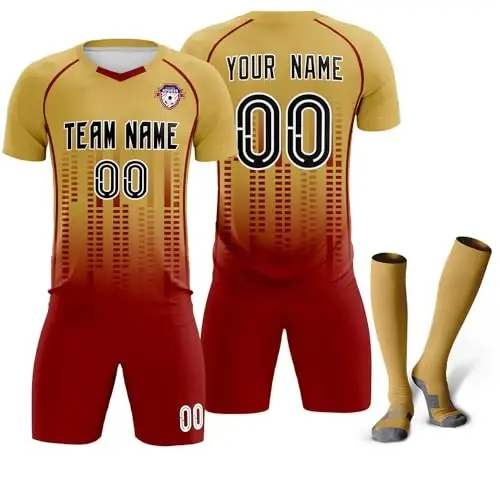 KXK Custom Soccer Jersey Personalized Soccer Practice Uniform Printed Name Number Logo for Adult Kids - 6