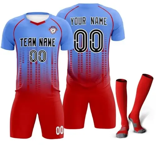 KXK Custom Soccer Jersey Personalized Soccer Practice Uniform Printed Name Number Logo for Adult Kids - 1