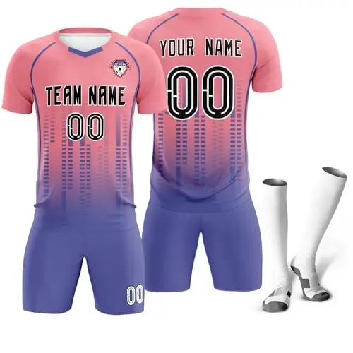 KXK Custom Soccer Jersey Personalized Soccer Practice Uniform Printed Name Number Logo for Adult Kids - 6