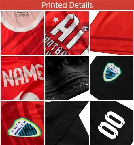 KXK Custom Soccer Jersey Personalized Soccer Practice Uniform Printed Name Number Logo for Adult Kids - 5