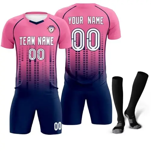 KXK Custom Soccer Jersey Personalized Soccer Practice Uniform Printed Name Number Logo for Adult Kids - 6