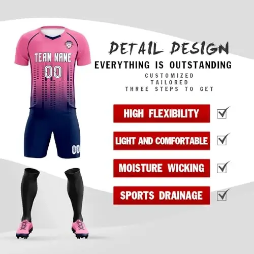 KXK Custom Soccer Jersey Personalized Soccer Practice Uniform Printed Name Number Logo for Adult Kids - KXK (1)