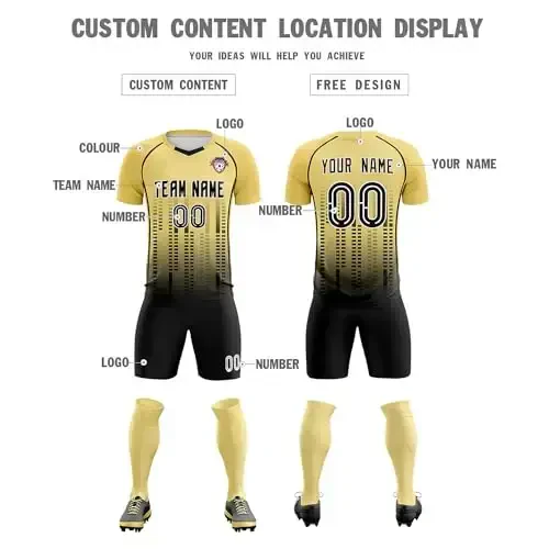 KXK Custom Soccer Jersey Personalized Soccer Practice Uniform Printed Name Number Logo for Adult Kids - 3