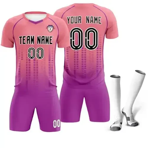 KXK Custom Soccer Jersey Personalized Soccer Practice Uniform Printed Name Number Logo for Adult Kids - 1