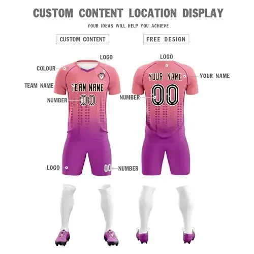 KXK Custom Soccer Jersey Personalized Soccer Practice Uniform Printed Name Number Logo for Adult Kids - 3