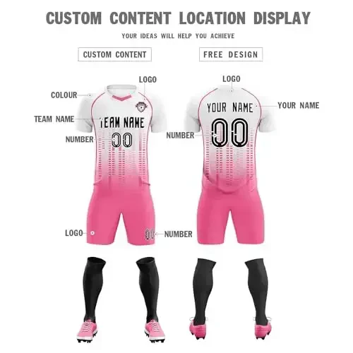 KXK Custom Soccer Jersey Personalized Soccer Practice Uniform Printed Name Number Logo for Adult Kids - 3