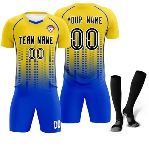 KXK Custom Soccer Jersey Personalized Soccer Practice Uniform Printed Name Number Logo for Adult Kids - KXK