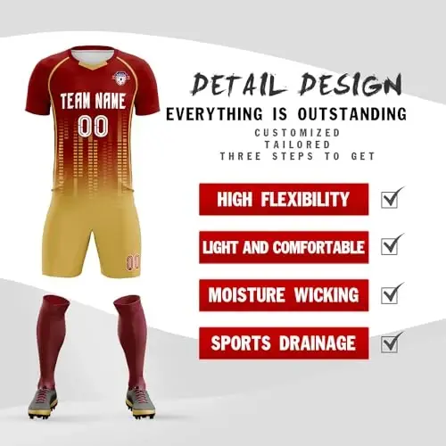 KXK Custom Soccer Jersey Personalized Soccer Practice Uniform Printed Name Number Logo for Adult Kids - KXK (1)